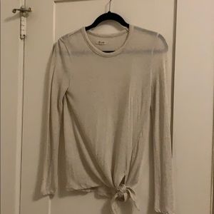 Madewell- side tie, long sleeve shirt
